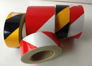 Tùy chỉnh PE nguy hiểm màu đỏ trắng sọc PVC dòng sàn an toàn cảnh báo đánh dấu băng làm xáo trộn hiển nhiên an ninh Băng - Product Image 4