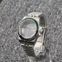 Kit di ricambio per cassa orologio subacqueo, ghiera bicolore con diamanti, con lente Cyclops, ricambi per orologi Seiko compatibili con movimento NH35 NH36