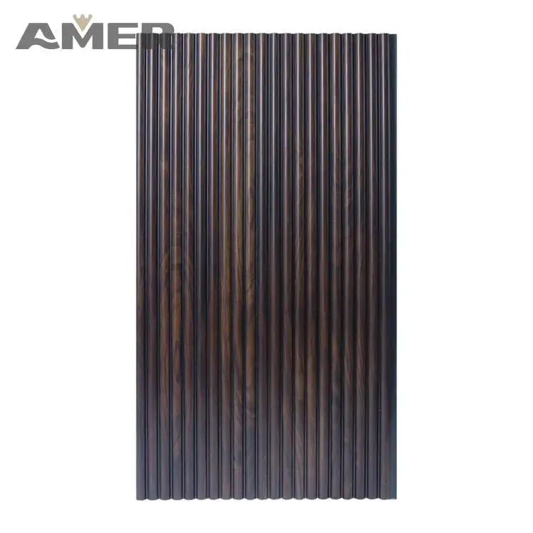 Amer fábrica al por mayor 30cm madera contrachapada laminada decorativa oro estriado exterior ladrillo decoración enlace pared paneles de revestimiento