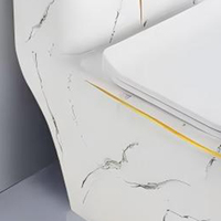 WC blanc en céramique monobloc à poser au sol avec double chasse d'eau pour salle de bain