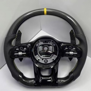 Volant de direction en fibre de carbone personnalisé pour <span class=keywords><strong>Mercedes</strong></span> Benz <span class=keywords><strong>GT</strong></span> W176 W204 W212 W205 W218 W213 W211 W177 W463 E63 <span class=keywords><strong>AMG</strong></span>, accessoires de voiture - Product Image 1