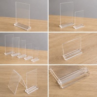 Support de table en acrylique transparent A4 pour affichage publicitaire, prix et menus