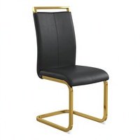 Chaise de salle à manger moderne avec assise et dossier rembourrés, structure en métal, chaise d'appoint pour restaurant, salle à manger, hôtel