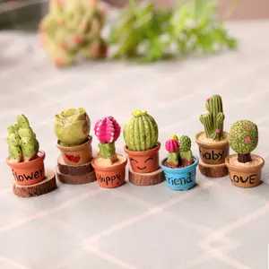 Mini terrário artificial em vaso, 7 estilos de suculentas, plantas verdes, resina, artesanato, boneca, decoração de casa, miniaturas de terrário