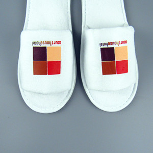 Pantuflas Desechables de Hotel de <span class=keywords><strong>5</strong></span> Estrellas con Logotipo, Suela Gruesa de EVA, Forro de Felpa - Product Image 4
