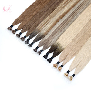 Extensioni per capelli umani con cheratina, a doppia trama, cuticole allineate, marrone scuro, con punta a I/<span class=keywords><strong>U</strong></span>/K/piatta - Product Image 2