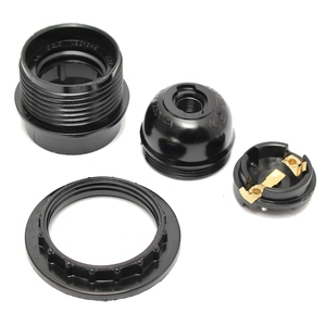 Bán Sỉ Giá Đỡ Đèn E27 Bakelite Ổ Cắm Đèn CE Màu Đen Có Vòng - Product Image 3