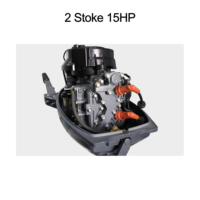 Moteur hors-bord Laogen Enduro 15D 2 temps 6B4 avec démarrage manuel, compatible Yamaha 15 CV, à essence