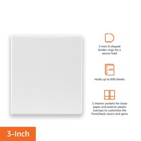 Carpeta de Anillas de PVC Blanca Personalizada de Alta Calidad, Tamaño A3 (11*17 Pulgadas), con Anillas en D de 3 Pulgadas, Organizador de Documentos para el Hogar, Oficina y Material Escolar