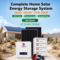 Système de stockage d'énergie domestique solaire hybride avec batterie au lithium 5kWh 10kWh 20kWh 30kWh 51.2V 200AH 314Ah et onduleur solaire – Kit complet
