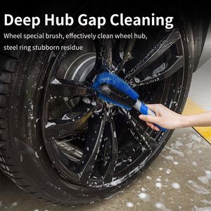 Brosse de nettoyage pour voiture avec logo personnalisé, manche long en plastique, poils souples, pour jantes, pneus et détails de carrosserie - Product Image 2