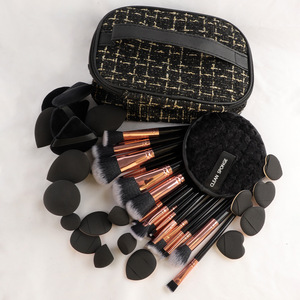 Trousse Professionnelle de Pinceaux de Maquillage 47 Pièces, Grande Gamme, Lavage Visage, Ombre à Paupières, Blush, Synthétique, <span class=keywords><strong>Sac</strong></span> à Fermeture Éclair Portable - Product Image 2