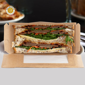 OOLIMAPACK personalización termosellado Panini Papel Sándwich caja embalaje forma triangular con impresión personalizada - Product Image 3