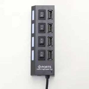 ฮับชาร์จ 4 พอร์ต USB พร้อมปุ่มเปิด-ปิดแยกอิสระ ฮับ USB 2.0 สำหรับชาร์จ ขยายพอร์ตสำหรับเดสก์ท็อป แล็ปท็อป และพีซี - Product Image 4