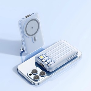 22.5 Wát 10000mAh xách tay ngân hàng điện không dây với sạc nhanh <span class=keywords><strong>USB</strong></span> và mini <span class=keywords><strong>USB</strong></span> giao diện được xây dựng trong từ 4 Cáp - Product Image 4