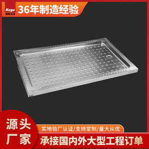 Stainless Steel <b>Shower</b> <b>Tray</b> Rectangle Center Drain Easy Installation Industrial Design Floor Mount - Product Image 4