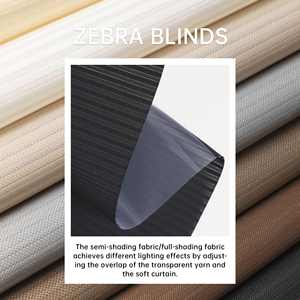 SAMADHI Manual Zebra Curtain Custom Size Easy Install Control Room Shades <b>Windows</b> - Product Image 3