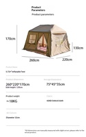 Tente de toit gonflable 5,7 m² Imperméable auvent de camping Quatre saisons Chaud Tissu Oxford Colonne d'air Entièrement automatique Rapide