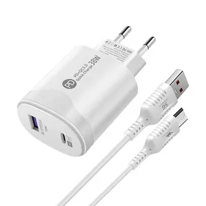 Good quality wall charger 38W Type c quick charging head phone power plug with data line PD20W smart phone adapter fast chargers