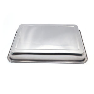 Plaques carrées en acier inoxydable 201, plateau à pâtisserie rectangulaire, assiettes pour barbecue, cantine pour riz à la vapeur, poêle à boulettes, 1 pièce - Product Image 3
