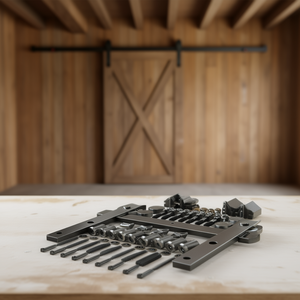 Kit de quincaillerie pour porte de grange en acier au carbone, 11 pieds, porte double à charge lourde, style ferme, système de porte coulissante intérieure - Product Image 3