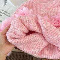Pull en tricot élégant pour filles, nouvelle collection automne/hiver 2026, fleurs 3D, tricot doux