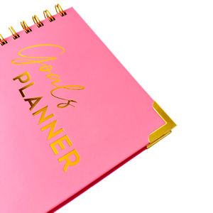 Carnet de planification hebdomadaire 2026 rose personnalisé avec estampage doré pour filles, reliure spirale, couverture rigide, impression usine - Product Image 4