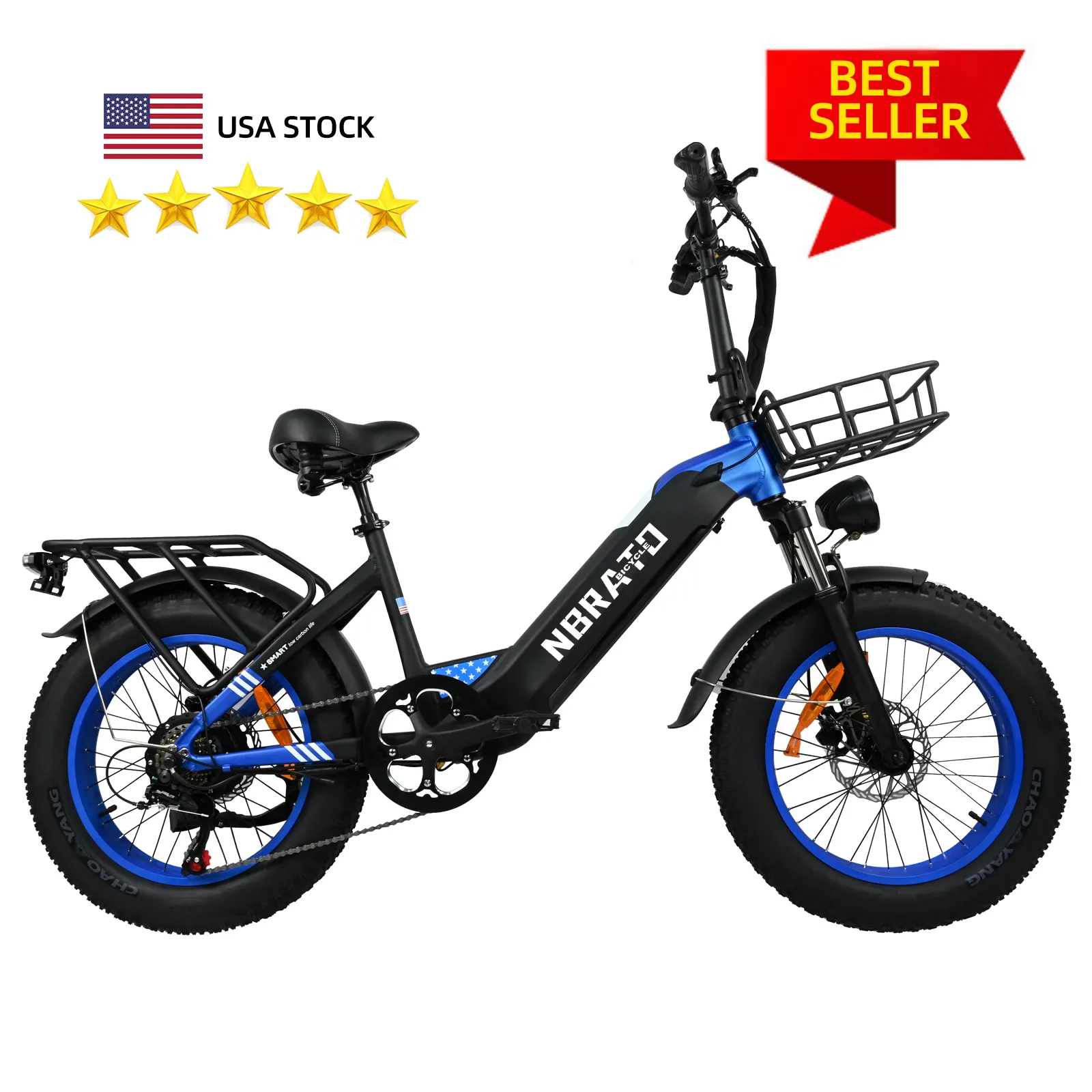 Uas Voorraad Magazijn Snelle Levering Hoge Energie 20Inch All-Terrain Band Bromfiets Ebike Elektrische Stadsfiets