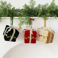 Pendentif de Noël 2026, Ornement de Noël, Boîte Cadeau en Velours, Décoration Suspendue, Décoration d'Arbre de Noël Faite à la Main, Fêtes