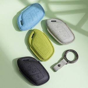 Étui de clé BLA en cuir PU durable antidérapant et résistant aux rayures pour télécommande de voiture Série 3, housse de clé, compatible JAC - Product Image 1
