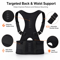 Ceinture Correctrice de Posture Magnétique Ajustable en Maille Respirante – Soutien Dorsal pour Hommes et Femmes, Correction de la Cyphose et de la Colonne Vertébrale