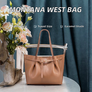 Sac à main décontracté en cuir PU marron caramel pour femme Montana West, taille L, avec accent ceinture et fermeture éclair - Product Image 2