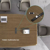 Table de conférence ronde pliable avec écran tactile motorisé LCD Liyu, microphone, pour 8 personnes