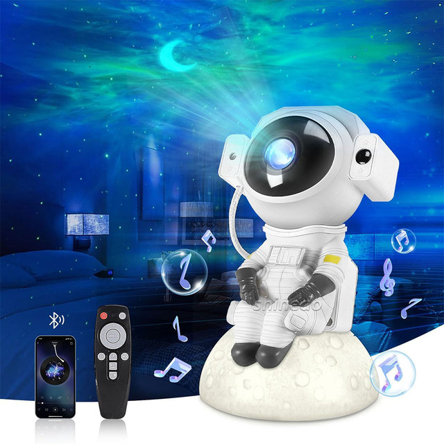 Star Projector Galaxy Night Light Astronaut Projector Starry Nebula Lamp Fully Rotation Head Spaceman Robot Galaxy Projector