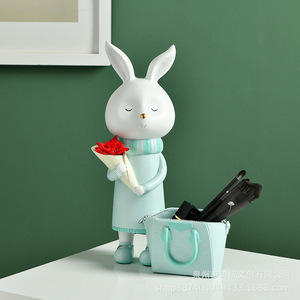 Rabbit Storage <b>Box</b> Craft Resin Makeup Organizer Cute Decor For Desk <b>Vanity</b> - Product Image 4