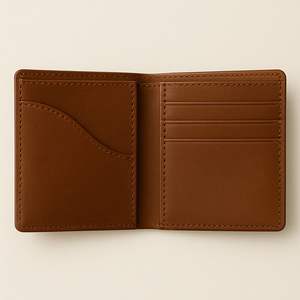 Cartera Bifold de Cuero Genuino para Hombre, Diseño Minimalista y Delgado, con Múltiples Ranuras para Tarjetas - Product Image 3