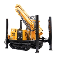 HQZ260L Foreuse rotative pivotante pour puits d'eau, moteur diesel, tête de forage portable, compresseur d'air, profondeur max. 300m, faible profondeur
