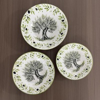 Service de table en céramique de style rétro pastoral français, 18 pièces, assiettes en porcelaine, soupières, acceptation de la personnalisation du design, du logo et de l'emballage