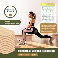 Planche inclinée pour étirement des mollets, planche inclinée en bois réglable et portable pour étirement des mollets avec affiche d'entraînement