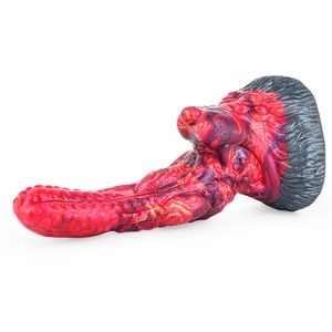 NNSX Peso Neto 498g Dildo de Silicona Artificial Curvo Color Dragón de Fuego, Artefacto de Masturbación Femenina, Producto de Tapón Anal - Product Image 5