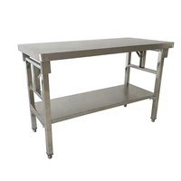 Table de préparation pliante en acier inoxydable robuste et personnalisable, sans ressort, épaissie, portable, pour stand de restauration extérieur