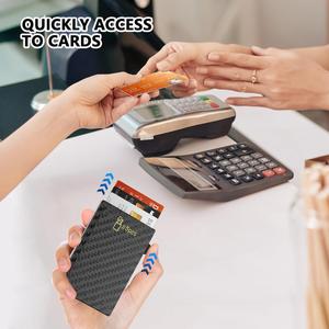 Men Vintage ID Credit Card Pop up Holder <b>Wallet</b> <b>RFID</b> Secure Slim <b>Wallet</b> with Detachable Magnetic Card Holder - Product Image 5