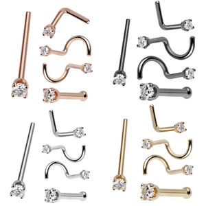 Anillos de Nariz Pequeños y Delgados de 20G, Joyería para Mujer, Acero Inoxidable 316L, Anillos de Nariz Redondos con Diamantes CZ, Joyería para Piercing - Product Image 2