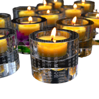 Bougeoir décoratif en cristal, fournitures bouddhistes, porte-bougie en verre de lumière de thé, vente en gros 1 pièce