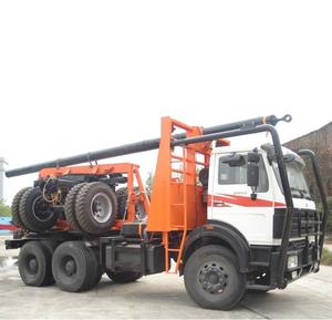 2 оси полный прицеп древесины бревен, транспорт грузовик с прицепом в Западной Африке - Product Image 5