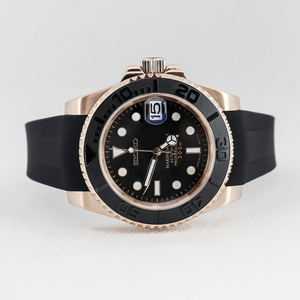 Newly Designed Men's Round Luminous Silicone Strap Waterproof <b>Black</b> Mechanical <b>Watch</b> - Product Image 2