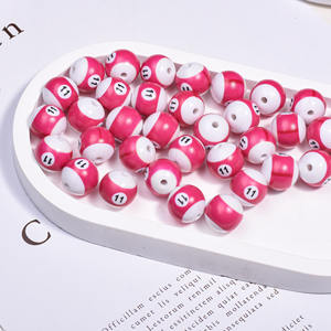 Mini cuentas de billar digitales mate, cuentas sueltas de acrílico con agujero recto, cadena de teléfono móvil DIY, accesorios de cuentas - Product Image 5