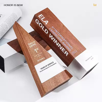 Trophée en cristal K9 de haute qualité, forme personnalisée, logo vierge, avec base en bois, pour récompenses annuelles