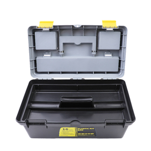 Boîte à outils en plastique robuste de 16 pouces, grande capacité, multi-niveaux, portable, pour l'organisation de la quincaillerie, de l'atelier et du garage - Product Image 4