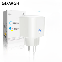 SIXWGH Nouvelle Conception Prise Intelligente WiFi Tuya avec Affichage, Prise EU, Contrôle Vocal Alexa, Compatible iOS, Source d'Alimentation Électrique, Direct Usine